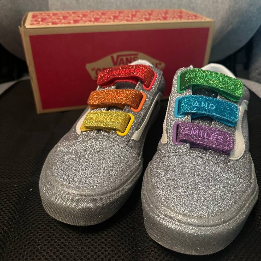 Old Skool Vans x Flour Shop Glitter Rainbow Women's 8.5